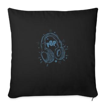 Casque de musique Chanteurs de musique pop Stars - Housse de coussin décorative 45 x 45 cm - noir - Devant