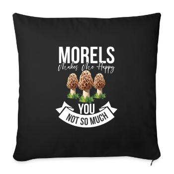 Mushroom pickers and mushroom friends - Sofa pillowcase 17,3'' x 17,3'' (45 x 45 cm) - black - Front