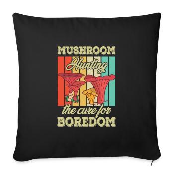 Mushroom pickers and mushroom friends - Sofa pillowcase 17,3'' x 17,3'' (45 x 45 cm) - black - Front