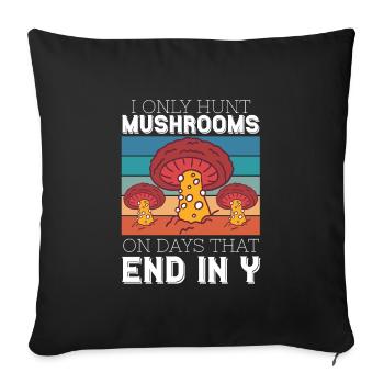 Mushroom pickers and mushroom friends - Sofa pillowcase 17,3'' x 17,3'' (45 x 45 cm) - black - Front