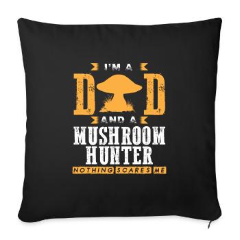Mushroom pickers and mushroom friends - Sofa pillowcase 17,3'' x 17,3'' (45 x 45 cm) - black - Front