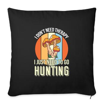 Mushroom pickers and mushroom friends - Sofa pillowcase 17,3'' x 17,3'' (45 x 45 cm) - black - Front
