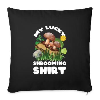Mushroom pickers and mushroom friends - Sofa pillowcase 17,3'' x 17,3'' (45 x 45 cm) - black - Front