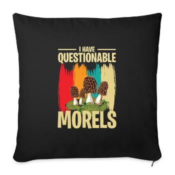 Mushroom pickers and mushroom friends - Sofa pillowcase 17,3'' x 17,3'' (45 x 45 cm) - black - Front