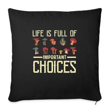 Mushroom pickers and mushroom friends - Sofa pillowcase 17,3'' x 17,3'' (45 x 45 cm) - black - Front