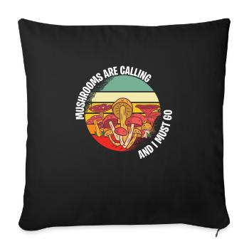 Mushroom pickers and mushroom friends - Sofa pillowcase 17,3'' x 17,3'' (45 x 45 cm) - black - Front