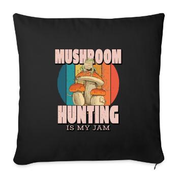 Mushroom pickers and mushroom friends - Sofa pillowcase 17,3'' x 17,3'' (45 x 45 cm) - black - Front