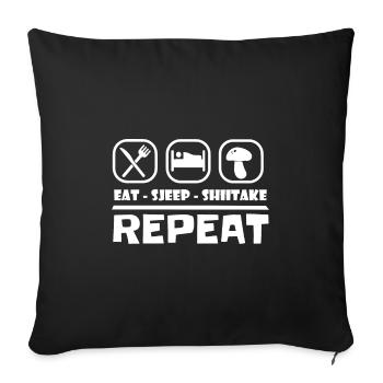 Mushroom Pickers and Mushroom Friends - Sofa pillowcase 17,3'' x 17,3'' (45 x 45 cm) - black - Front