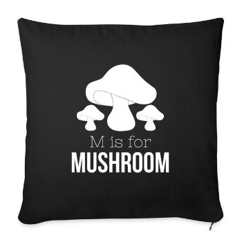 Mushroom Pickers and Mushroom Friends - Sofa pillowcase 17,3'' x 17,3'' (45 x 45 cm) - black - Front