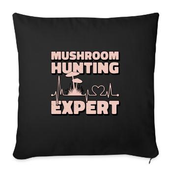 Cueilleurs de champignons et amis champignons - Housse de coussin décorative 45 x 45 cm - noir - Devant