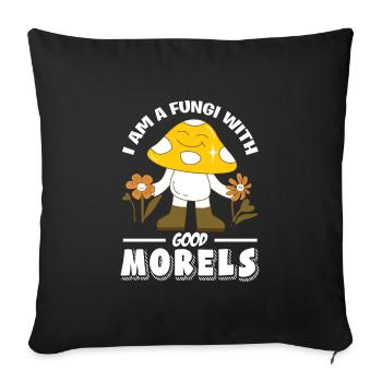 Mushroom pickers and mushroom friends - Sofa pillowcase 17,3'' x 17,3'' (45 x 45 cm) - black - Front
