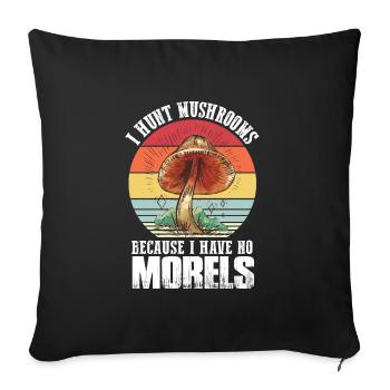 Mushroom pickers and mushroom friends - Sofa pillowcase 17,3'' x 17,3'' (45 x 45 cm) - black - Front