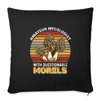 Mushroom pickers and mushroom friends - Sofa pillowcase 17,3'' x 17,3'' (45 x 45 cm) - black - Front