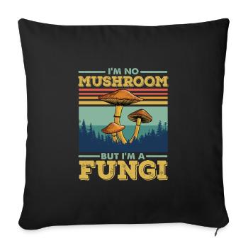 Mushroom pickers and mushroom friends - Sofa pillowcase 17,3'' x 17,3'' (45 x 45 cm) - black - Front