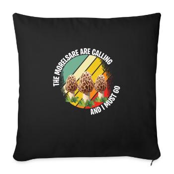 Mushroom pickers and mushroom friends - Sofa pillowcase 17,3'' x 17,3'' (45 x 45 cm) - black - Front