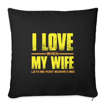 Mushroom pickers and mushroom friends - Sofa pillowcase 17,3'' x 17,3'' (45 x 45 cm) - black - Front