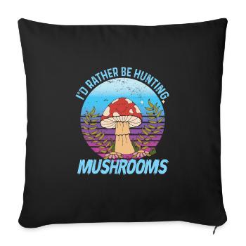 Mushroom pickers and mushroom friends - Sofa pillowcase 17,3'' x 17,3'' (45 x 45 cm) - black - Front