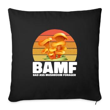 Mushroom pickers and mushroom friends - Sofa pillowcase 17,3'' x 17,3'' (45 x 45 cm) - black - Front