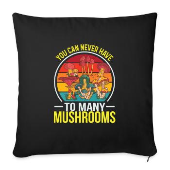 Cueilleurs de champignons et amis champignons - Housse de coussin décorative 45 x 45 cm - noir - Devant