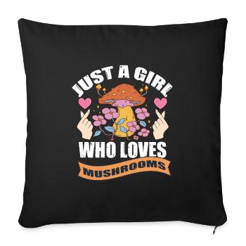 Mushroom pickers and mushroom friends - Sofa pillowcase 17,3'' x 17,3'' (45 x 45 cm) - black - Front