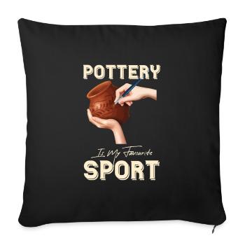 Poterie et poterie - Housse de coussin décorative 45 x 45 cm - noir - Devant