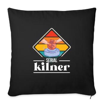 Poterie et poterie - Housse de coussin décorative 45 x 45 cm - noir - Devant