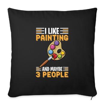 Peintre et vernisseur, le métier le meilleur et le plus ennuyeux - Housse de coussin décorative 45 x 45 cm - noir - Devant
