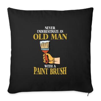Peintre et vernisseur, le métier le meilleur et le plus ennuyeux - Housse de coussin décorative 45 x 45 cm - noir - Devant