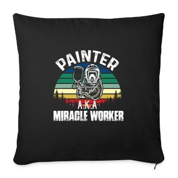 Peintre et vernisseur, le métier le meilleur et le plus ennuyeux - Housse de coussin décorative 45 x 45 cm - noir - Devant