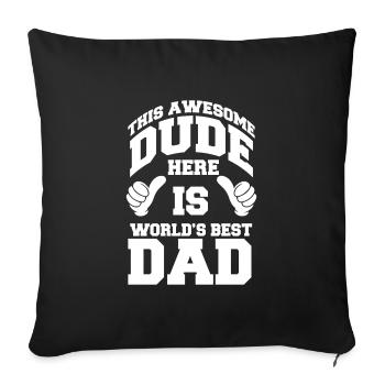 Cadeau de fête des pères pour papa pour la fête des hommes - Housse de coussin décorative 45 x 45 cm - noir - Devant