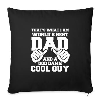 Father's Day gift for dad for Men's Day - Sofa pillowcase 17,3'' x 17,3'' (45 x 45 cm) - black - Front
