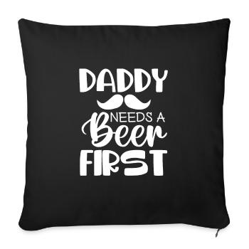 Cadeau de fête des pères pour papa pour la fête des hommes - Housse de coussin décorative 45 x 45 cm - noir - Devant