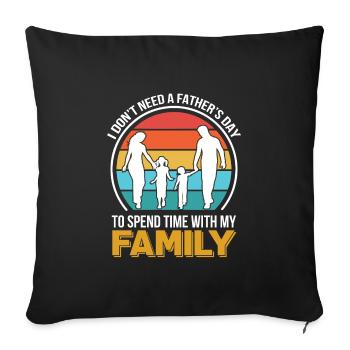 Father's Day gift for dad for Men's Day - Sofa pillowcase 17,3'' x 17,3'' (45 x 45 cm) - black - Front