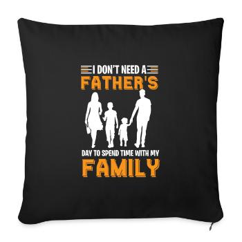 Father's Day gift for dad for Men's Day - Sofa pillowcase 17,3'' x 17,3'' (45 x 45 cm) - black - Front
