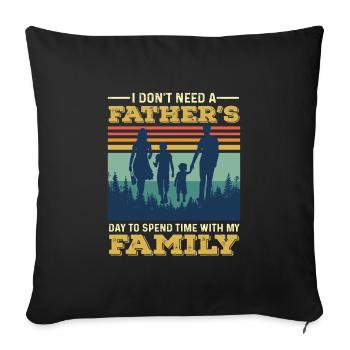 Cadeau de fête des pères pour papa pour la fête des hommes - Housse de coussin décorative 45 x 45 cm - noir - Devant