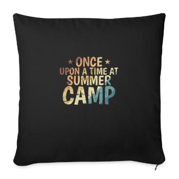 Il était une fois au camp d’été Urlaub - Housse de coussin décorative 45 x 45 cm - noir - Devant