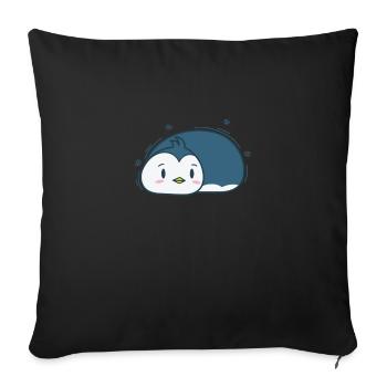 Penguin cuddles up an animal Antarctica - Sofa pillowcase 17,3'' x 17,3'' (45 x 45 cm) - black - Front