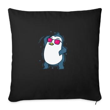Penguin dancing Antarctica bird - Sofa pillowcase 17,3'' x 17,3'' (45 x 45 cm) - black - Front