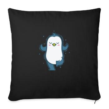 Penguin yoga or meditation Antarctica - Sofa pillowcase 17,3'' x 17,3'' (45 x 45 cm) - black - Front