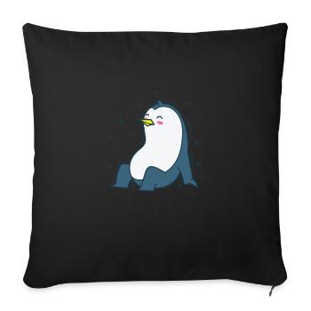 Pinguin und der Nachthimmel Antarktis - Sofakissenbezug 45 x 45 cm - Schwarz - Vorne