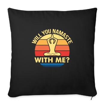 Meditation, Zen Yoga and Pilates - Sofa pillowcase 17,3'' x 17,3'' (45 x 45 cm) - black - Front