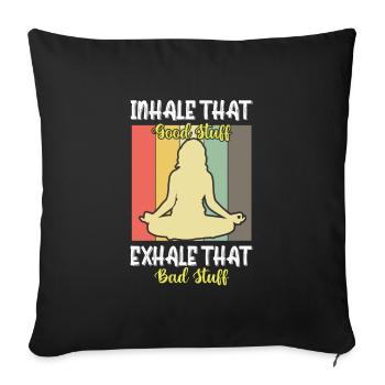 Méditation, Zen Yoga et Pilates - Housse de coussin décorative 45 x 45 cm - noir - Devant