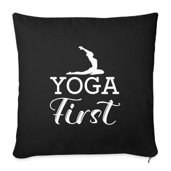 Meditation, Zen Yoga and Pilates - Sofa pillowcase 17,3'' x 17,3'' (45 x 45 cm) - black - Front