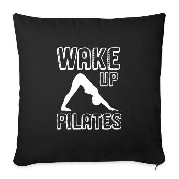 Meditation, Zen Yoga und Pilates - Sofakissenbezug 45 x 45 cm - Schwarz - Vorne