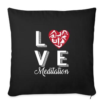 Meditation, Zen Yoga and Pilates - Sofa pillowcase 17,3'' x 17,3'' (45 x 45 cm) - black - Front