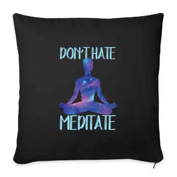 Méditation, Zen Yoga et Pilates - Housse de coussin décorative 45 x 45 cm - noir - Devant