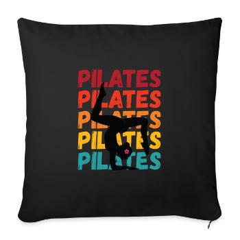 Méditation, Zen Yoga et Pilates - Housse de coussin décorative 45 x 45 cm - noir - Devant