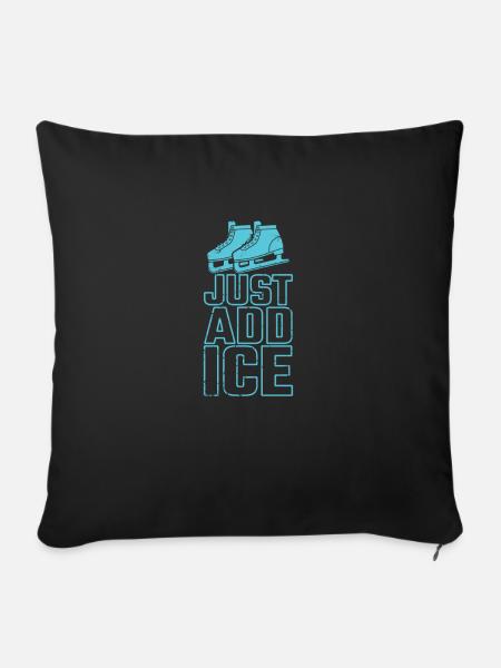 Just Add Ice Schlittschuhlaufen Eisbahn - Sofakissenbezug 45 x 45 cm - Schwarz