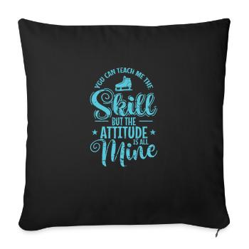 Vous pouvez m’apprendre le patinage d’habileté - Housse de coussin décorative 45 x 45 cm - noir - Devant