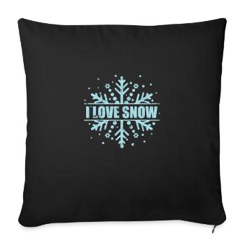 I Love Snow Winter Season Tobogganing - Sofa pillowcase 17,3'' x 17,3'' (45 x 45 cm) - black - Front